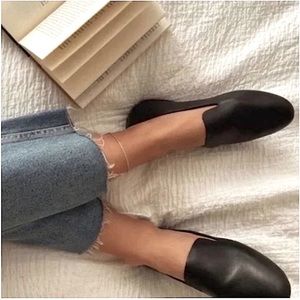 Birdies Black Leather Smoking Flats Size 10.5